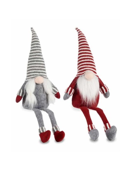 Figurine Décorative Gnome Rouge Gris 25 x 36 x 30 cm