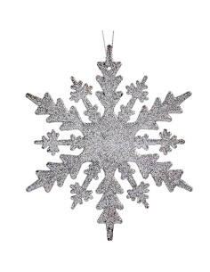 Décorations de Noël Flocons de neige Argenté Plastique Paillettes 15 x 15 x 0,2 cm (24 Unités) 2