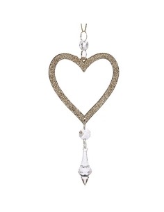 Décorations de Noël Coeur champagne Plastique Paillettes 9 x 16 x 2 cm (24 Unités) 2