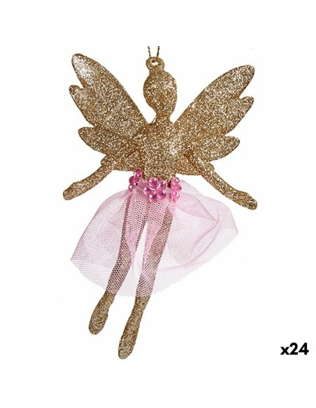 Décorations de Noël Fée champagne Plastique Paillettes 8 x 12 x 5 cm (24 Unités)