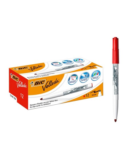 Marqueur Bic Velleda 1741 Blanc Rouge Tableau blanc