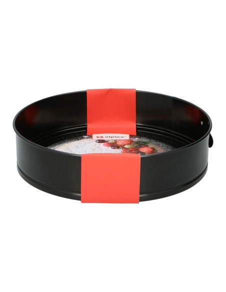 Moule à gâteaux Alpina Antidérapant Rond Noir Acier Ø 28 x 6,7 cm