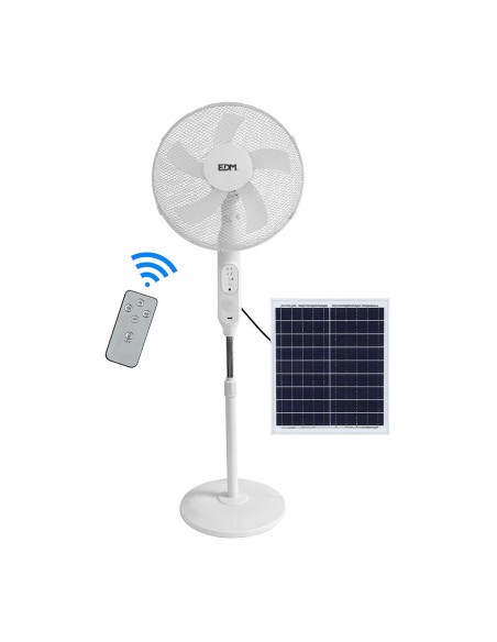 Ventilateur sur Pied EDM 33523 Blanc 25 W Solaire