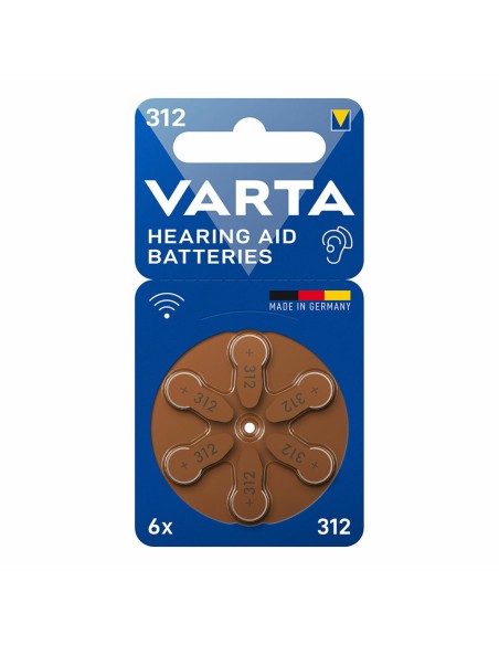 Pile pour aide auditive Varta Hearing Aid 312 PR41 6 Unités