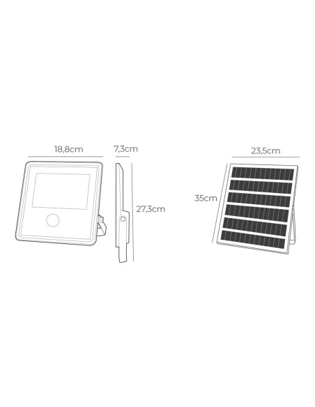 Projecteur EDM 31862 100 W 1200 Lm Solaire Capteur de Mouvement (6500 K)