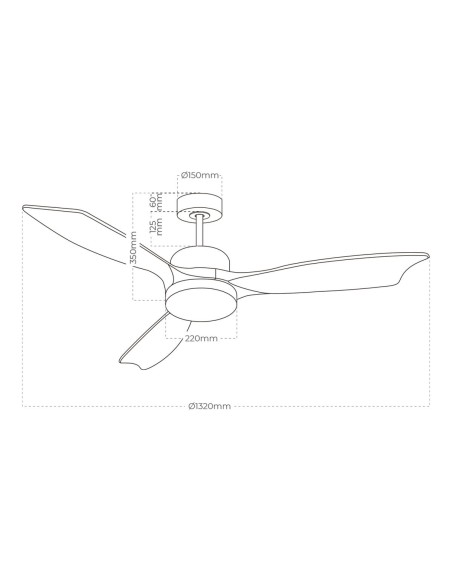 Ventilateur de Plafond avec Lumière EDM 33819 Báltico 20 W 2190 Lm