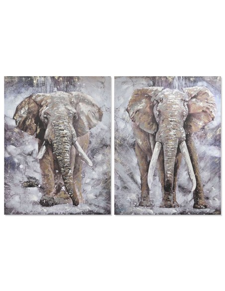 Cadre Home ESPRIT Eléphant Colonial 90 x 3 x 120 cm (2 Unités)