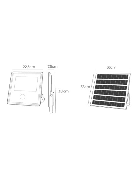 Projecteur EDM 31863 300 W 1800 Lm 3500 lm Solaire Capteur de Mouvement (6500 K)
