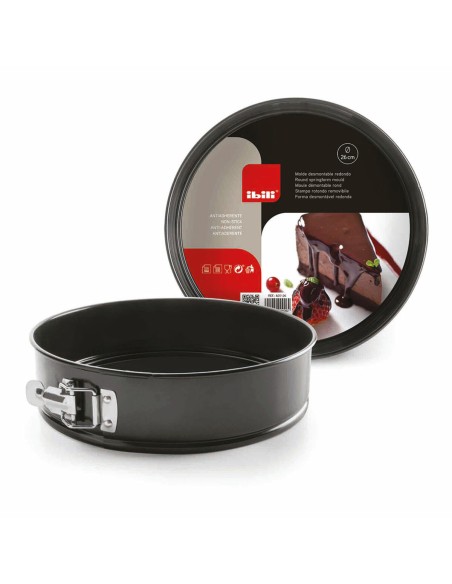 Moule amovible Ibili 820120 Acier Ø 20 x 6,8 cm Noir Rond