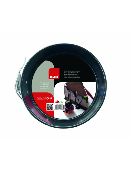 Moule amovible Ibili 820120 Acier Ø 20 x 6,8 cm Noir Rond