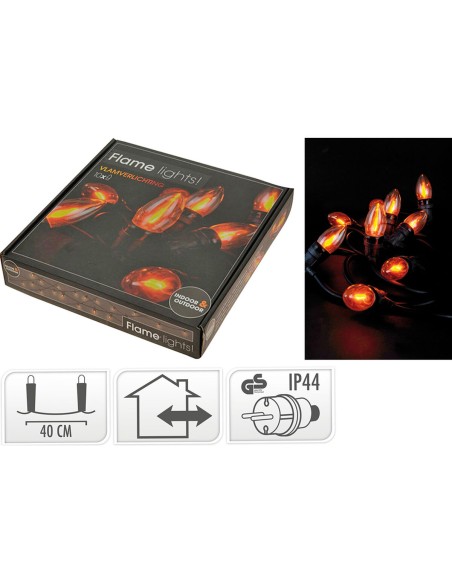 Guirlande lumineuse LED Lifetime 5,1 m 1,5 m Noir Effet flamme