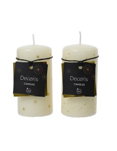 Bougie Decoris Blanc Ø 5 x 10 cm