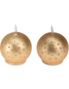 Bougie LED Lifetime Doré Boule de Noël (AAA)