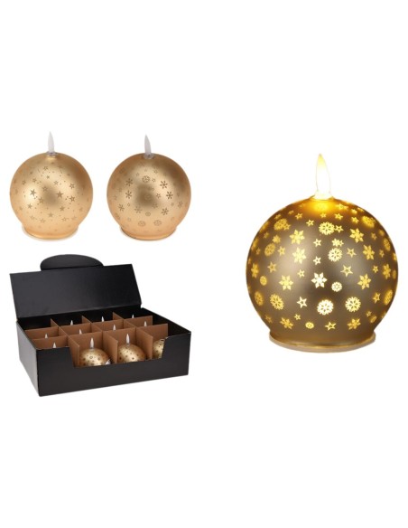 Bougie LED Lifetime Doré Boule de Noël (AAA)