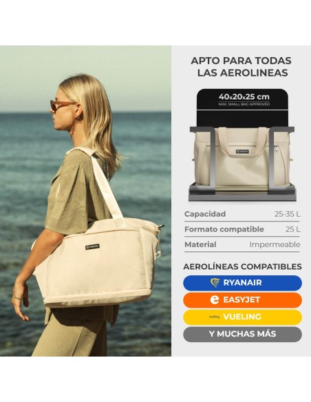 Sac de Voyage Numada Beige 35 L