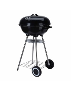 Roues de barbecue au charbon de bois Noir Acier émaillé Ronde