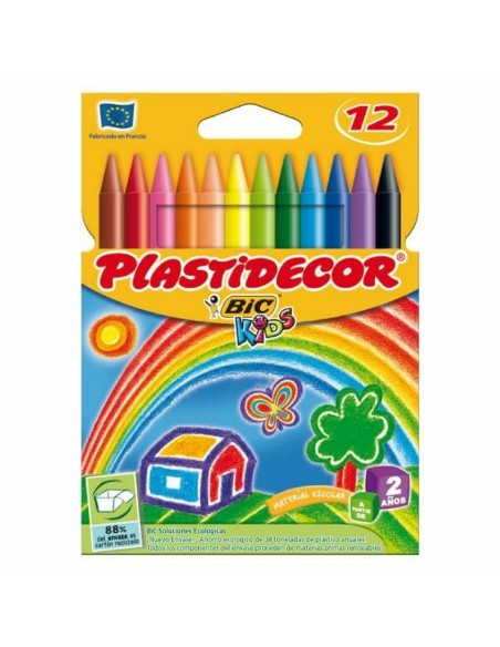 Crayons gras de couleur Bic Multicouleur