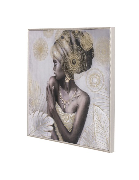Cadre Home ESPRIT Colonial Doré Africaine 80 x 2,8 x 80 cm (2 Unités)