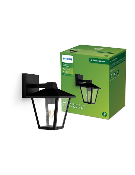 Applique Murale Philips kinno Noir 25 W Aluminium E27