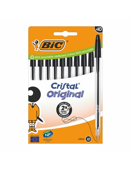 Crayon Bic Cristal Noir (10 Unités)