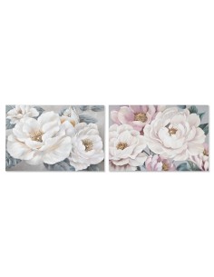 Cadre Home ESPRIT Roses Romantique 120 x 3,7 x 80 cm (2 Unités)
