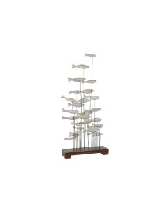 Figurine Décorative Home ESPRIT Blanc Marron Spirales 45 x 15 x 100 cm
