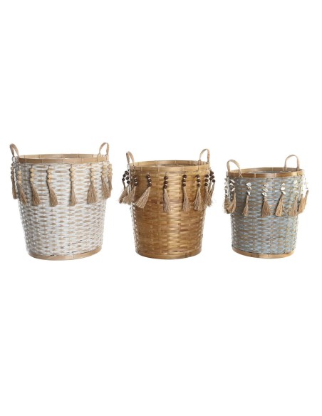 Set de basket DKD Home Decor Multicouleur Bambou Boho 49 x 45 x 54 cm