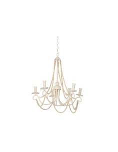 Suspension Home ESPRIT Blanc Marron Clair Bois Métal 25 W 60 x 53 x 55 cm