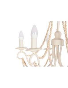 Suspension Home ESPRIT Blanc Marron Clair Bois Métal 25 W 60 x 53 x 55 cm 2