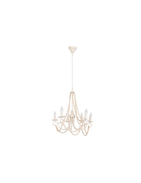 Suspension Home ESPRIT Blanc Marron Clair Bois Métal 25 W 60 x 53 x 55 cm