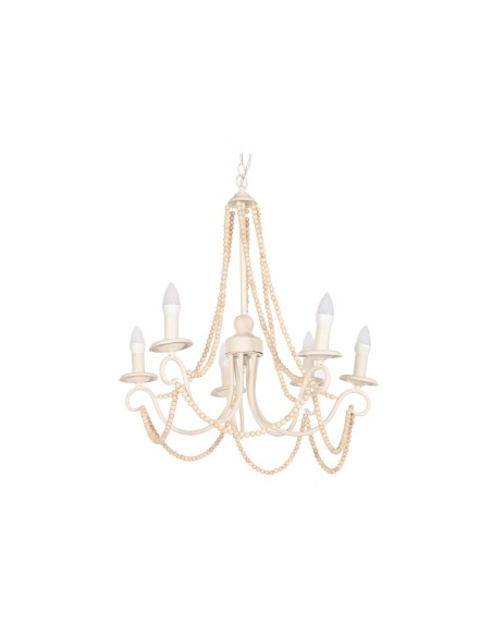 Suspension Home ESPRIT Blanc Marron Clair Bois Métal 25 W 60 x 53 x 55 cm