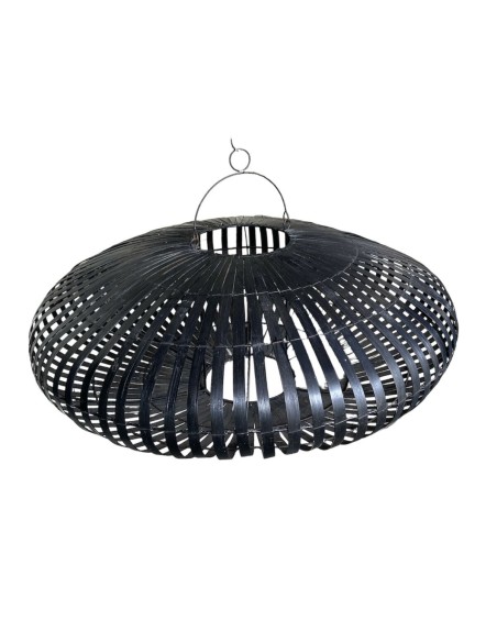 Écran de lampe Home ESPRIT Noir Bambou 80 x 80 x 30 cm