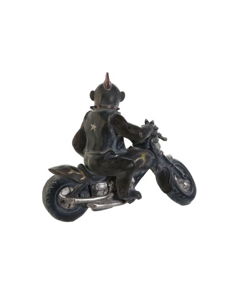 Figurine Décorative Home ESPRIT Gris foncé Motard 24 x 15 x 29 cm (2 Unités)