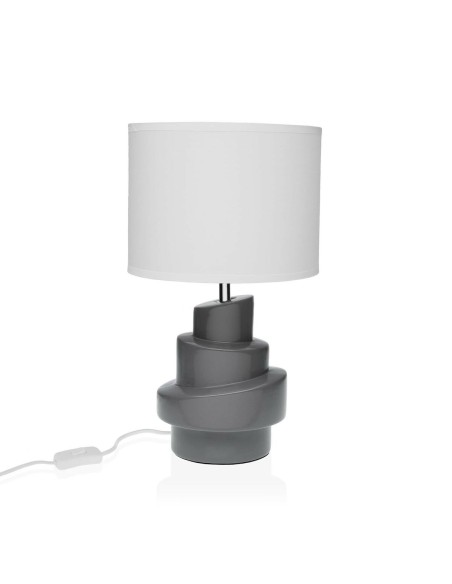 Lampe de bureau Versa Gris Blanc Céramique 40 W 20 x 35 cm