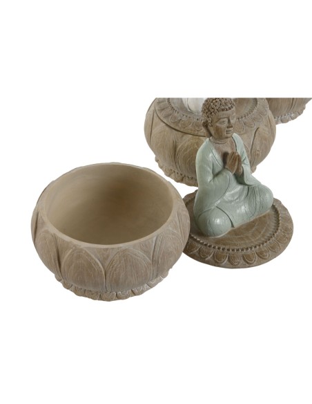 Figurine Décorative Home ESPRIT Blanc Vert Turquoise Oriental 11 x 11 x 15 cm (3 Unités)