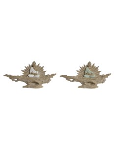 Figurine Décorative Home ESPRIT Blanc Vert Buda Oriental 30 x 6 x 15 cm (2 Unités)