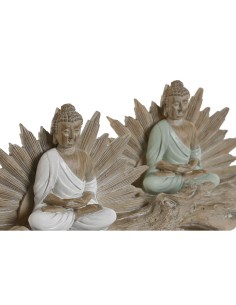Figurine Décorative Home ESPRIT Blanc Vert Buda Oriental 30 x 6 x 15 cm (2 Unités) 2