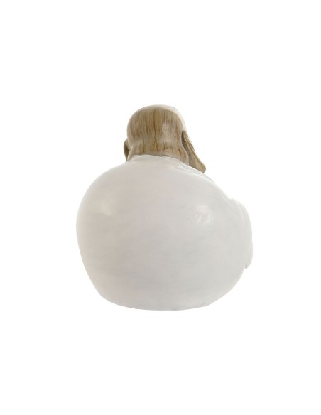 Figurine Décorative Home ESPRIT Blanc Vert Buda Oriental 10 x 9 x 10,5 cm (3 Unités)