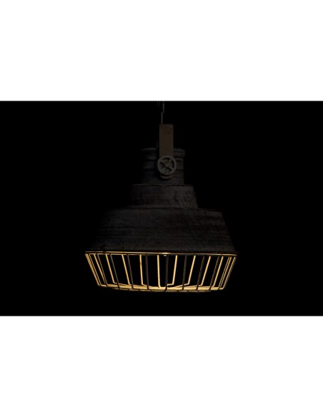 Suspension Home ESPRIT Gris Bois Métal Fer 25 W 39 x 39 x 45 cm