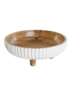 Centre de Table DKD Home Decor Blanc Brun foncé 25 x 25 x 9 cm