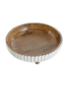 Centre de Table DKD Home Decor Blanc Brun foncé 25 x 25 x 9 cm 2