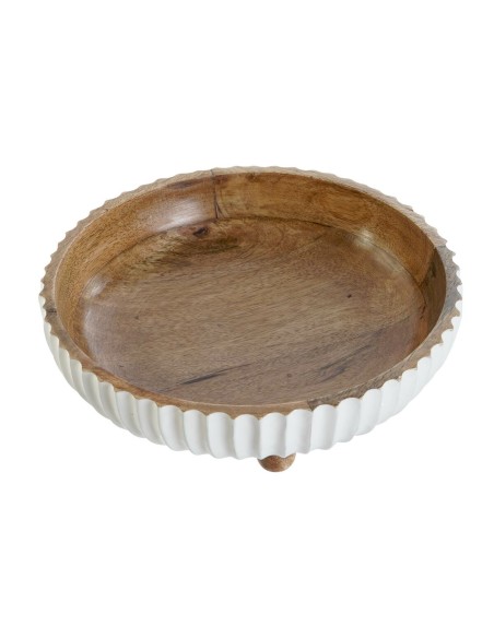 Centre de Table DKD Home Decor Blanc Brun foncé 25 x 25 x 9 cm