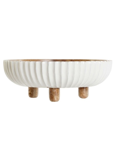 Centre de Table DKD Home Decor Blanc Brun foncé 25 x 25 x 9 cm