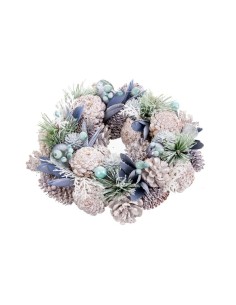 Couronne de Noël Bleu Multicouleur Plastique Foam 26 x 26 x 7,5 cm 2