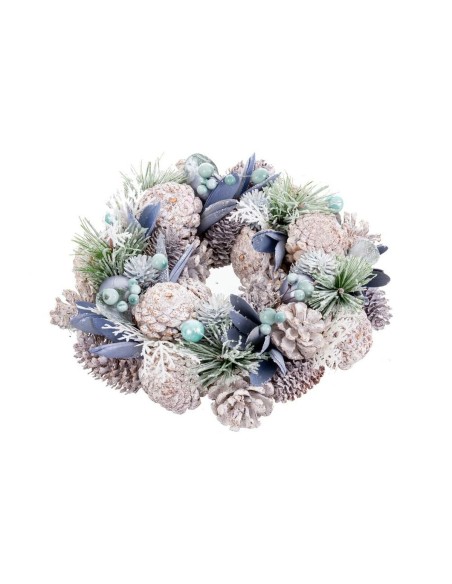 Couronne de Noël Bleu Multicouleur Plastique Foam 26 x 26 x 7,5 cm