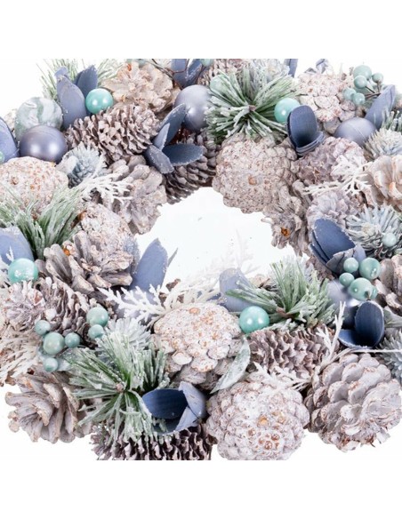 Couronne de Noël Bleu Multicouleur Plastique Foam 26 x 26 x 7,5 cm