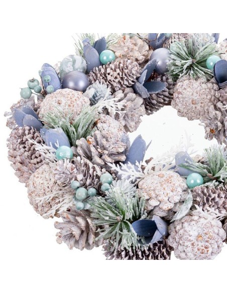 Couronne de Noël Bleu Multicouleur Plastique Foam 26 x 26 x 7,5 cm