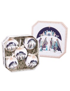 Boules de Noël Multicouleur Polyfoam Rois Mages 7,5 x 7,5 x 7,5 cm (5 Unités)