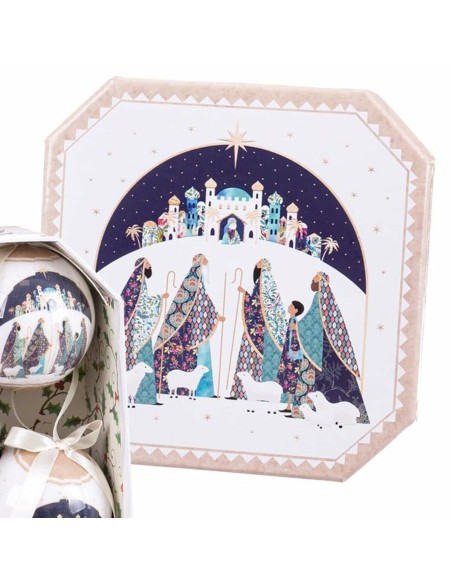 Boules de Noël Multicouleur Polyfoam Rois Mages 7,5 x 7,5 x 7,5 cm (5 Unités)