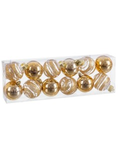 Boules de Noël Doré Plastique 6 x 6 x 6 cm (12 Unités)